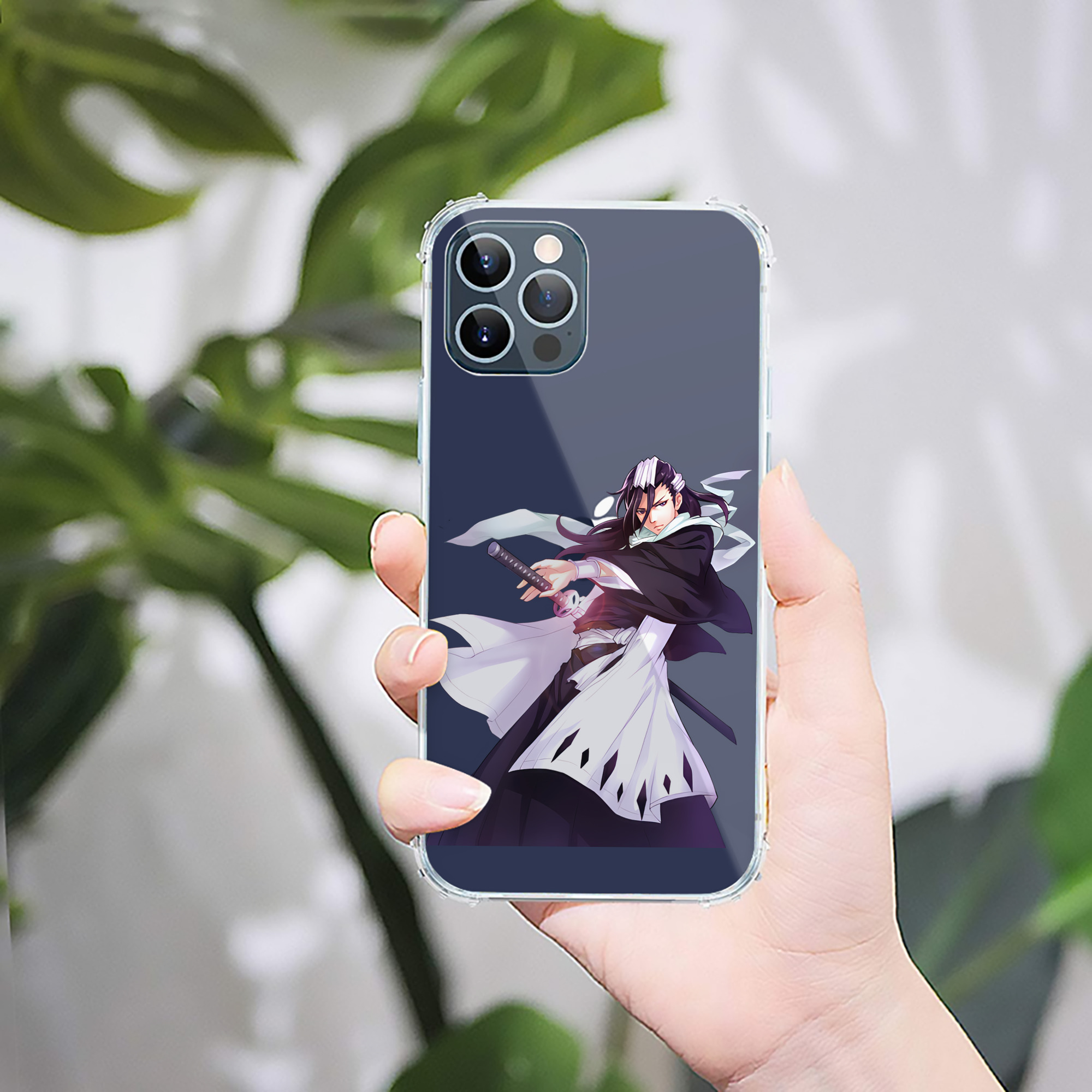 （画像用） ブリーチ くちき びゃくや BLEACH Kuchiki Byakuya 【iPhone 12シリーズ対応】透明スマホケース（クリアソフトケース）